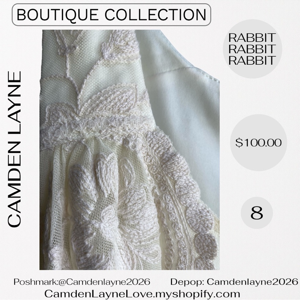 Rabbit Rabbit Rabbit Cream Lace MIDI Dress - Picture 10 of 14